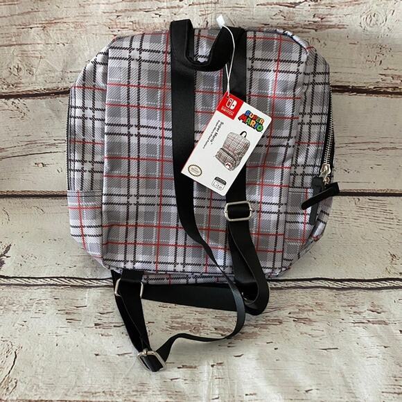 NINTENDO Super Mario Plaid Backpack for Nintendo Switch Console & Accessories - Picture 2 of 4